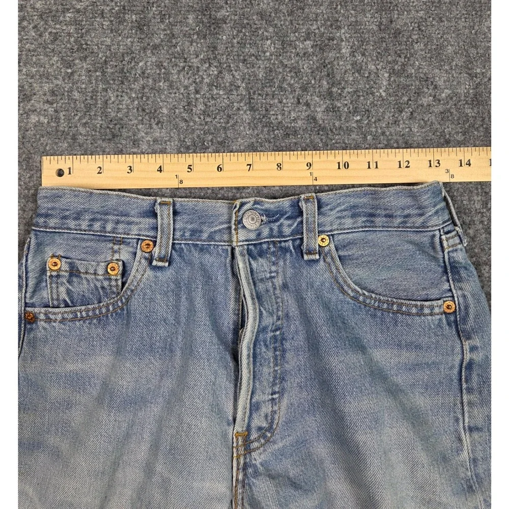 Vintage 90s Levis 501 Jeans Mens 28x34 Light Wash Blue Made In France Straight